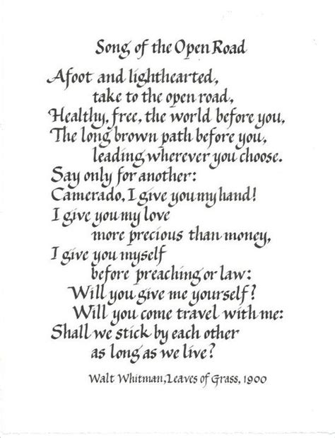 Song Of The Open Road By Walt Whitman Walt Whitman Quotes Walt