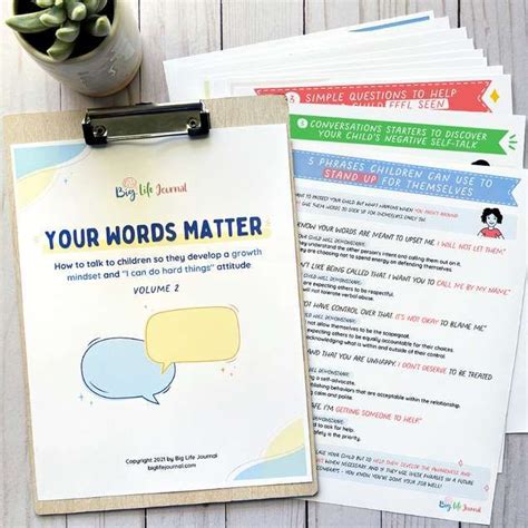 Your Words Matter Printable Kit From Big Life Journal Words Matter