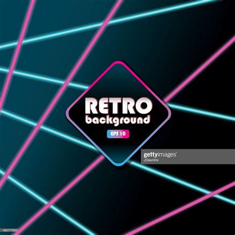 Vector Illustration Of A Retro 80s Laser Beam Background Design