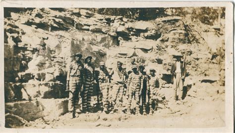 Antique Original Snapshot Of Chain Gang Pre 1930s Black History