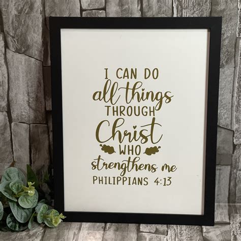 I Can Do All Things Through Christ Strengthens Me Bible Verse Etsy