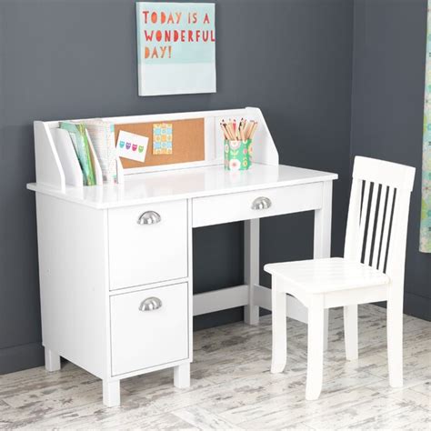 Great savings & free delivery / collection on many items. Kids 35.75" Writing Desk with Hutch and Chair Set ...