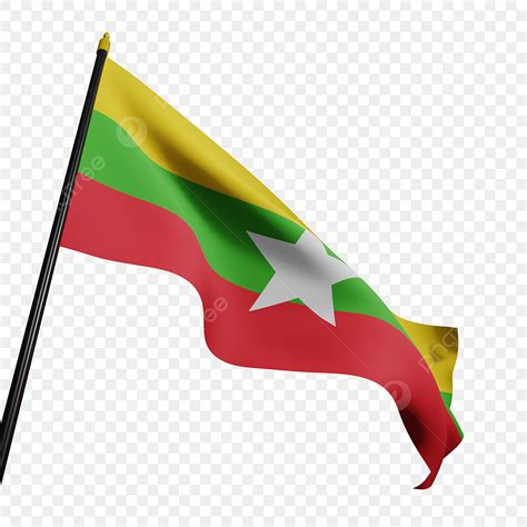 Myanmar Flag Clipart Png Images Myanmar Flag With Stand Myanmar Flag