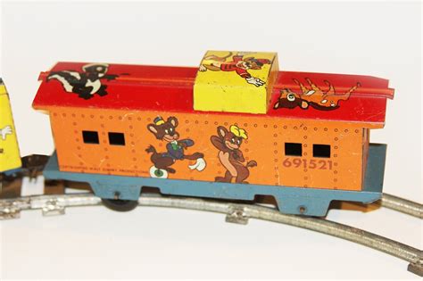 1950s Walt Disney Mickey Mouse Tin Litho Wind Up Train Set By Marx Ebay