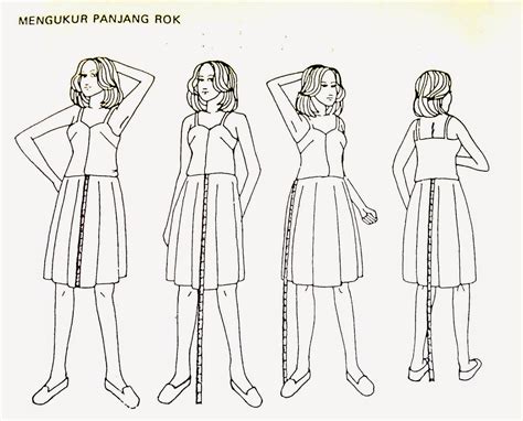 Cara mengukur lingkar pinggang : Teori dan pola rok