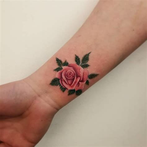 This Watercolor Inspired Pink Wrist Rose Tattoo Is Amazing See More
