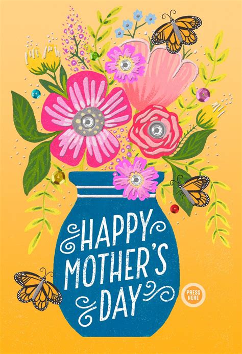 In most countries, mother's day is celebrated every year on the second sunday of may, among them are usa, australia, canada, new zealand, india, china, japan, philippines, and south africa. Vase of Flowers Musical Mother's Day Card - Greeting Cards ...
