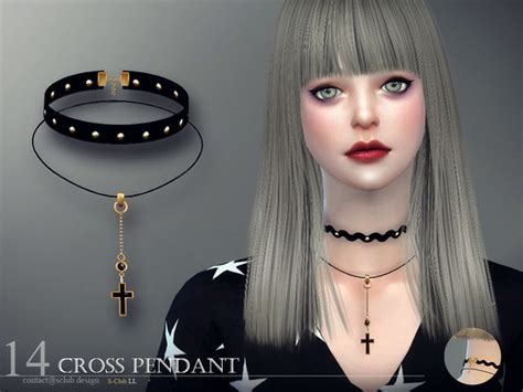 The Cross Pendant Chocker Necklace For Female Found In Tsr Category