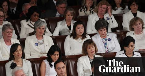 why democratic women wore white to trump s congress speech video us news the guardian