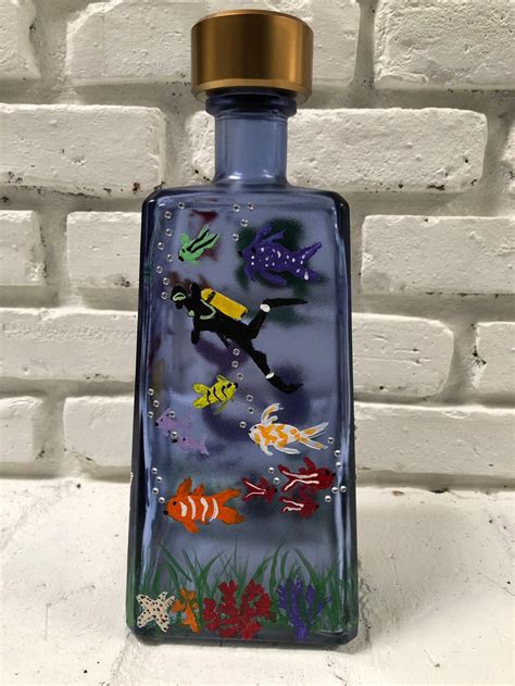 Hand Painted Tequila Bottle Etsy