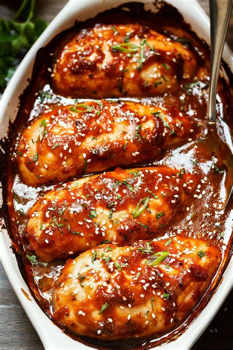 Baked Chicken Breasts With Sticky Honey Sriracha Sauce