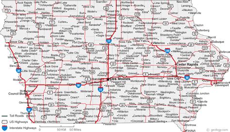 Iowa Map Of Towns Show Me The United States Of America Map