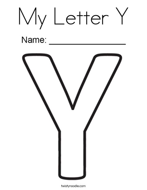 My Letter Y Coloring Page  Twisty Noodle