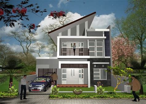 Contoh Desain Tampak Depan Rumah Minimalis Modern 2 Lantai Type 36