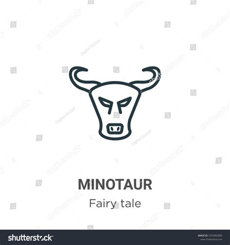 Minotaur Outline Vector Icon Thin Line Stock Vector Royalty Free
