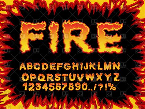 Fire Font Vector At Vectorified Com Collection Of Fire Font Vector
