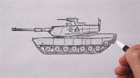 How To Draw A Tank Easy M1 Abrams Tank Drawing Youtube