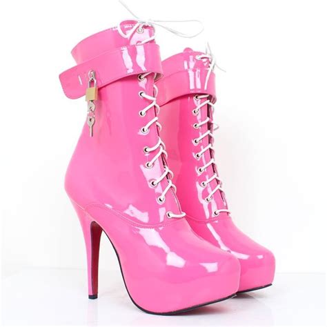 Pinky Lace Up Drag Queen Platform Boot Plus Size