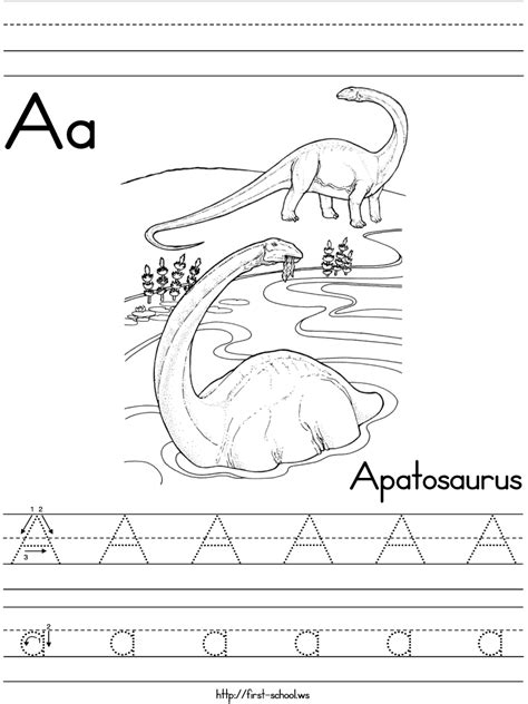 Tiranosaurio rex dinosaurios para colorear. Dinosaur alphabet coloring pages and handwriting practice ...