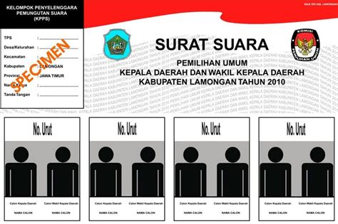 Sebuah tanda (coblosan/centang) pada surat suara adalah sebuah pernyataan implisit dari identitas sosial seseorang. contoh surat suara pemilukada lamongan 2010 | Hari ini Berita Lampung