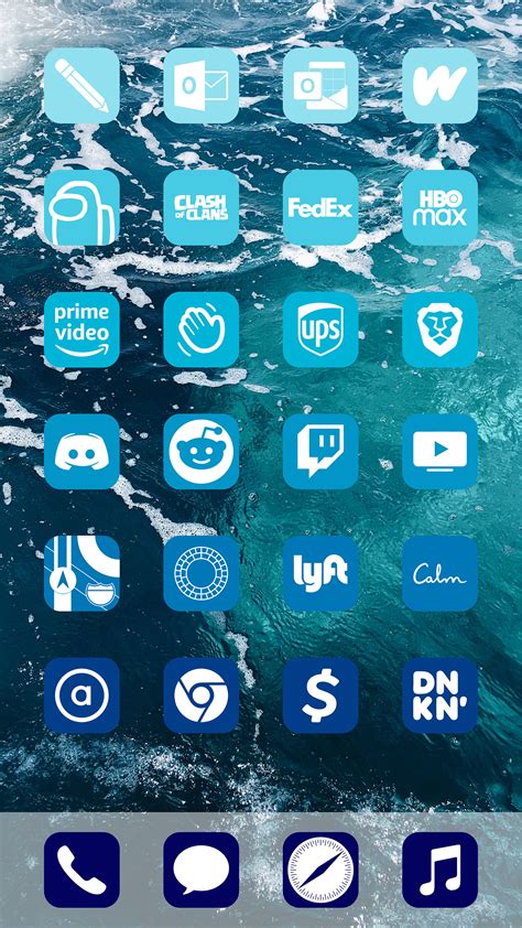 Aesthetic Blue Ios 14 App Icons Pack 108 Iconos 10 Colores Etsy
