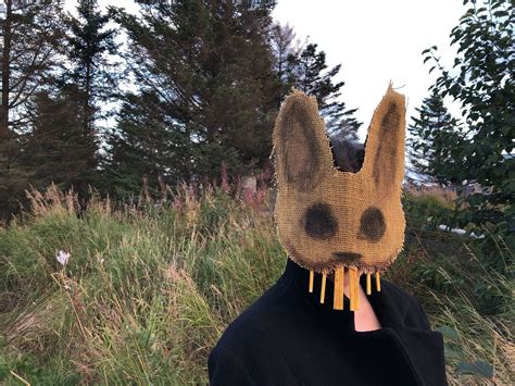 Lowest price in 30 days. Creepy Rabbit mask, scary masquerade mask, Burlap evil ...