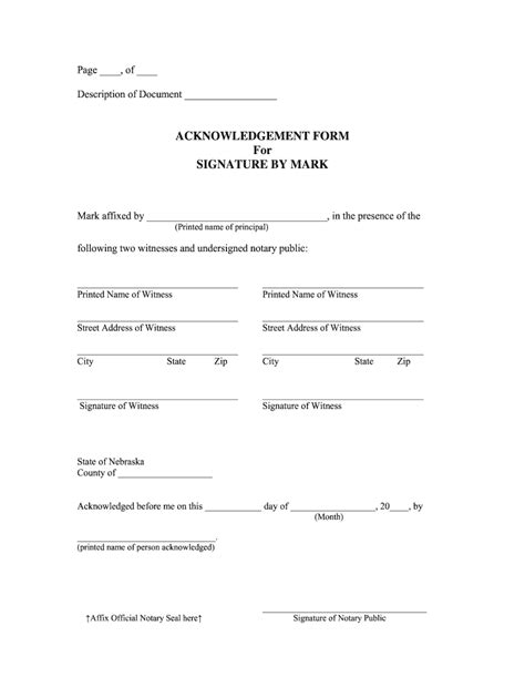 Nebraska Notary Form Fill Out And Sign Printable Pdf Template