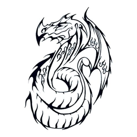 Promotional Tribal Dragon Outline Temporary Tattoo Branded Promo