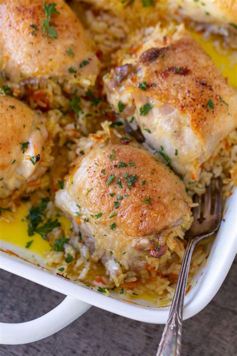 Chicken thighs , skin on, bone in. Rice Stuffed Chicken Thighs - Momsdish | Chicken recipes ...