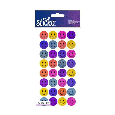 Sticko Glitter Smiley Face Stickers