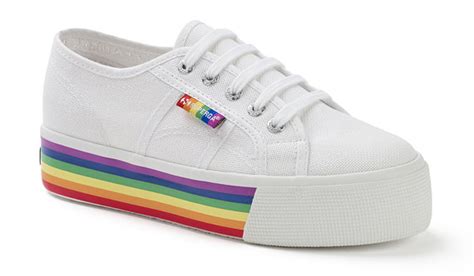 Superga© 2790 Pride Flatform White Multicolour Rainbow Trainers