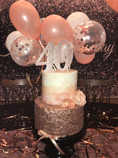Female Rose Gold 30Th Birthday Cake / Tall rose gold glittery birthday