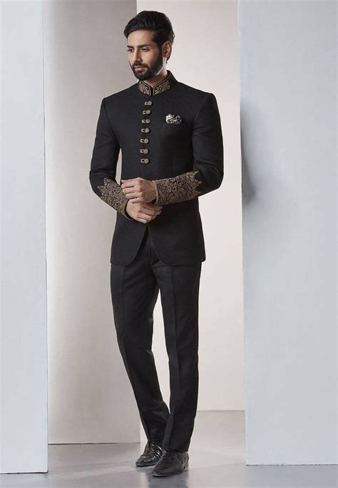 Black Designer Jodhpuri Suit For Groom Jodhpuri Mens Suits Mens Wedding Dress Mens Wedding Suit