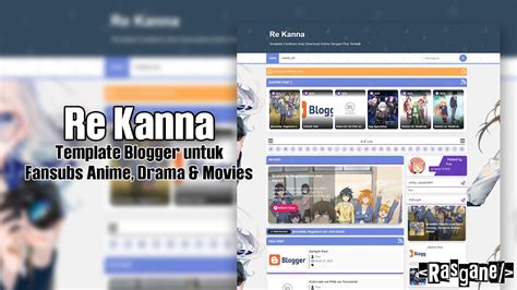 Re Kanna Clone V100 Blogger Template Fansub Anime Rasgane