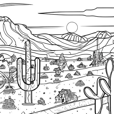 Arizona Desert kleurplaat · Creative Fabrica