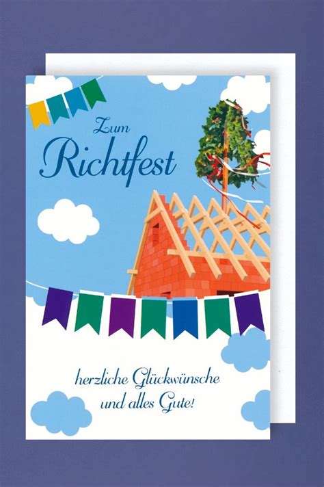 150 einladungskarten geburtstag, motiv konzertticket, zum selber bedrucken, professionelle vorlagen, originell, witzig, individuell <<<. Richtfest Grußkarte Glückwünsche Alles Gute 16x11cm ...