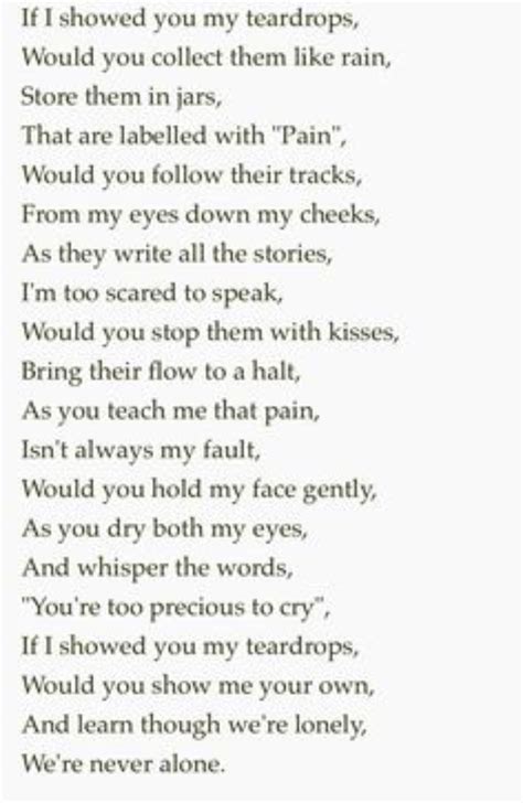 Poem If I Showed You My Teardrops