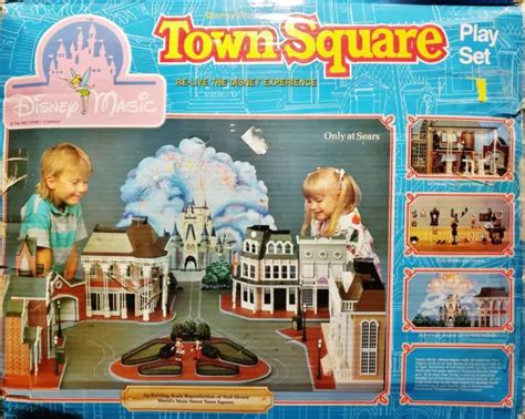 Vintage 1988 Sears Disney World Town Square Playset In Box Mostly