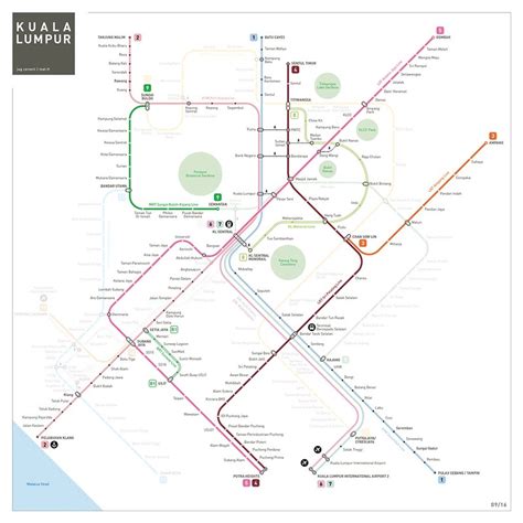 Kuala Lumpur Train Mrt Lrt Monorail Map