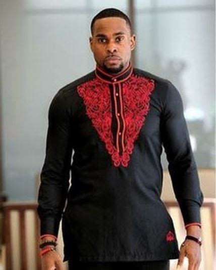 Black And Red African Mens Embroidery Shirt Dashiki Shirt Africa Blooms