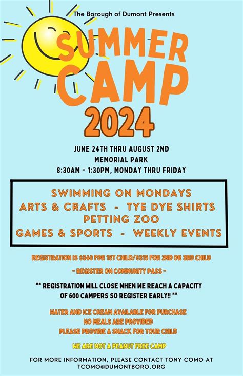 2024 Summer Recreation Camp Registration is Open