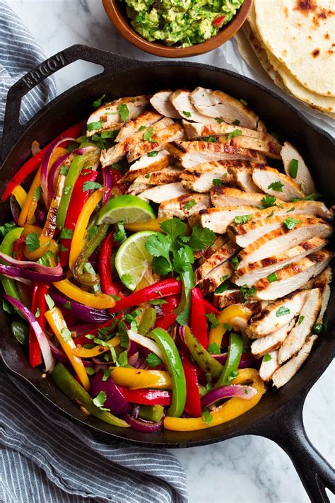 Skillet chicken fajitas are a great colorful dish perfect for lunch or dinner. Chicken Fajitas - Cooking Classy