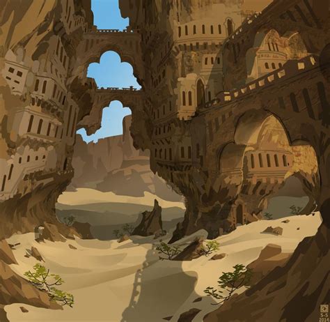 Desert Ruin By Mr Einikis On Deviantart Fantasy Landscape