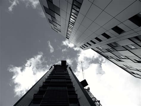 Architecture Black And White Buildings Business City Clouds