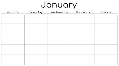 Blank 5 Day Printable Calendar 2023 Calendar Printable
