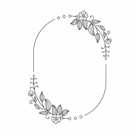 Hand Drawn Floral Wreath Rounded Frame Vector Art At Vecteezy