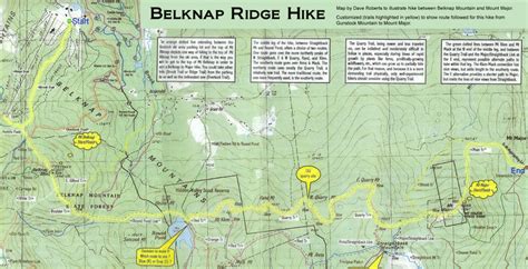 Belknap Ridge From Gunstock Mtn To Mt Major Trail Maps Gunstock