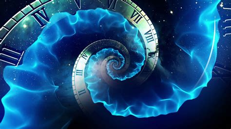 An Image Of A Spiral Clock In The Sky