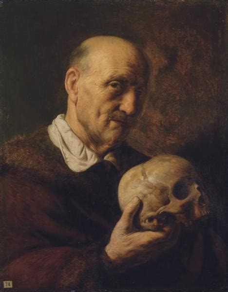 Old Man Holding A Skull C1630 Jan Lievens
