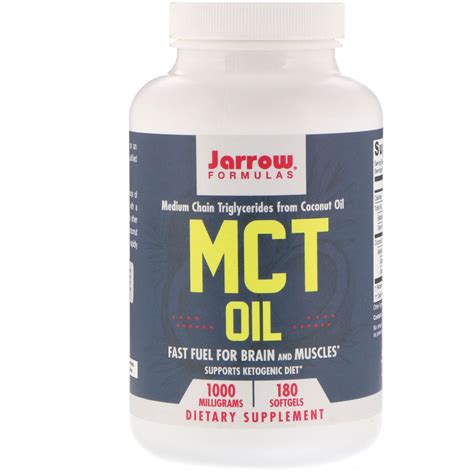 Arrives by tue, nov 16 buy jarrow formulas mct oil ketogenic dietary supplement, 20 fl oz, 39 servings at walmart.com. Jarrow Formulas, MCT Oil, 1000 mg, 180 Softgels | By iHerb